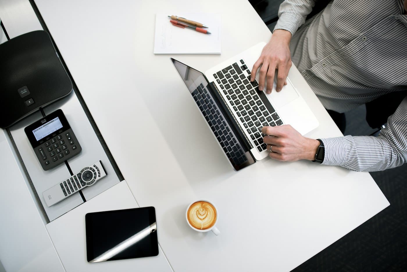Person working on a laptop